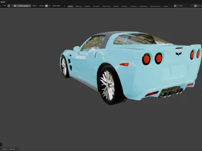 Car Chevrolet Corvette C6 Low-poly 3D model
