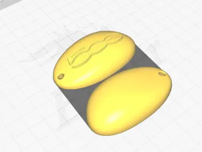 FIAT 500E STONE KEY CASE 3D print model