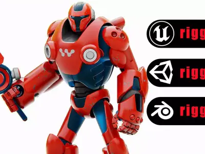 BATTLE DROID X-5000 Rigged for Unreal Engine - Unity - MIXAMO 3D model
