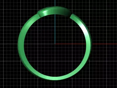 V alphabet bypass shell hallow ring 3D print model