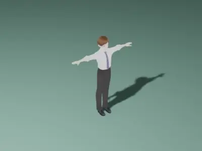 Anime Man Character - Teacher Style Low-poly 3D model