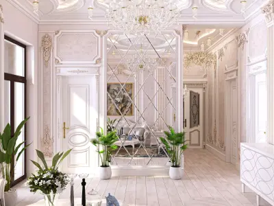 classikinterior interior design of luxury living room 3D model