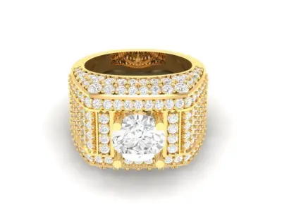 Luxury Wide Diamond Pave Ring for Men  151 3D print model