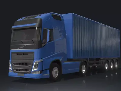 Big trucks Low-poly 3D model