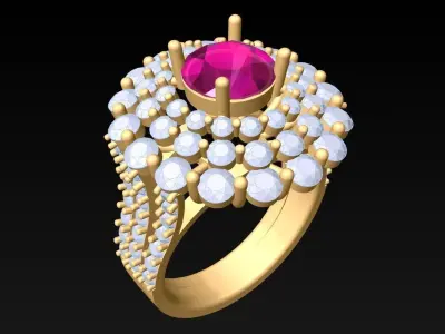 Diamond Ring - Womens Rings - N3946 3D print model