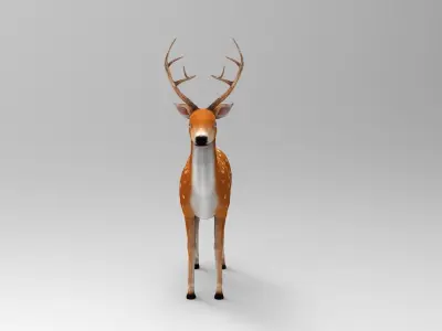 Deer 3d modeling and  Deer 3d model with texture Low-poly 3D model