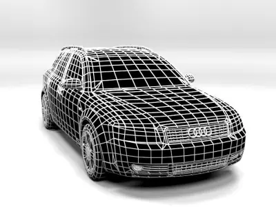 AUDI A4 2001 AVANT LOWPOLY Low-poly 3D model