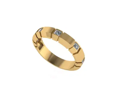 Men diamond engagement ring 3d render 3D print model