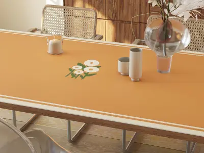 Mid Century interior scene 3D model