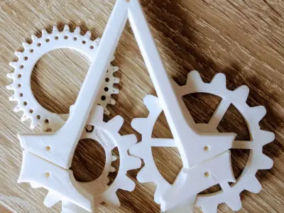 Gear 3D printed model of industrial engineering equipment 3D print model