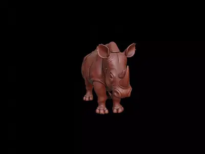 Rhinoceros Animal Sculpture 3D print model buy