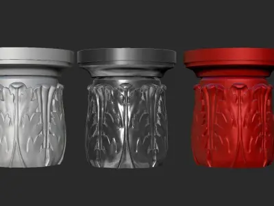 FREE SAMPLE - Louis XVI style classical fireplace mantel Free 3D model