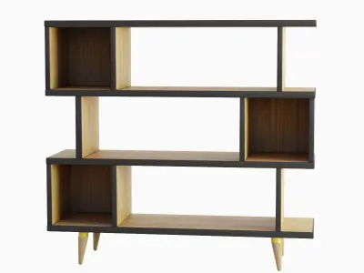 Modern Bookshelf 02 3D model