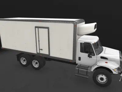 Fridge Truck International 7400 Low-poly 3D model