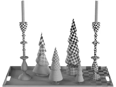 Decor set christmas trees 2024 3D model