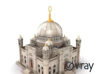 Grand Mosque Dome Stone Carvings model pack Low-poly 3D model