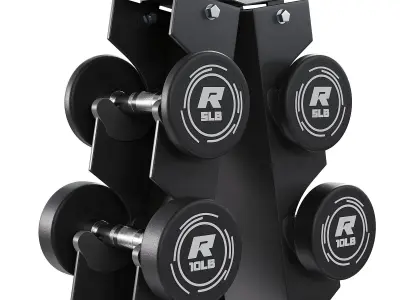 Dumbbells Set Low-poly 3D model