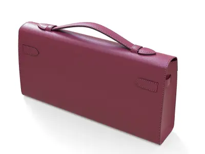 Hermes Kelly Cut Clutch Red Leather Low-poly 3D model