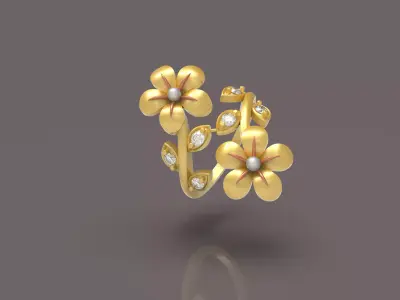 Flower Ring - 0030 3D print model