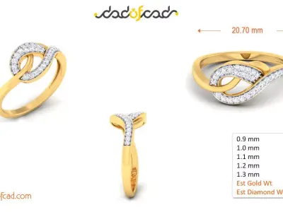 Ignited Diamond Flame Ring 3D print model