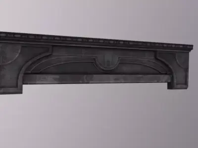 Wall Top City Dark  Low-poly 3D model