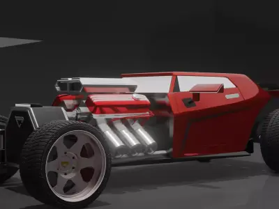 Stunning Hot Rod Concept Car 3D Model 3D model