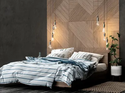 H and M bedroom set 3D model