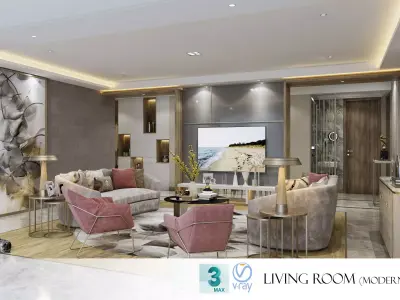 Modern living room style Free 3D model