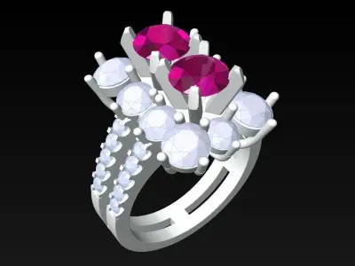 Diamond Ring - Womens Rings - N3734 3D print model