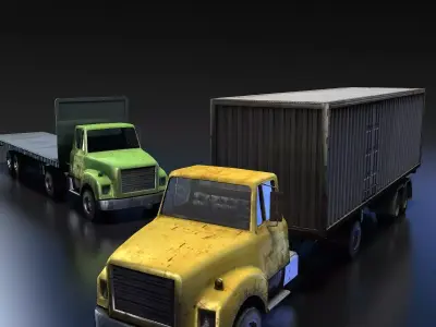 Truck Tractor Low-poly 3D model