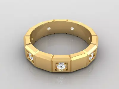 Ring M23 The luxury female ring with gems wedding 3D print model