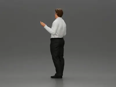 police detective standing with hands wide open 3D print model