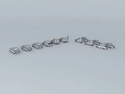 Fictional Eastern Europe car evolution Free 3D model