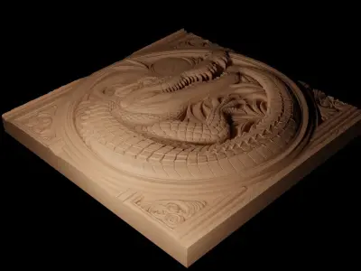 Crocodile CNC 3d Print High Relief Sand Casting 3D print model