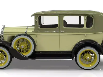 Vintage Sedan Car 1930 Low-poly 3D model