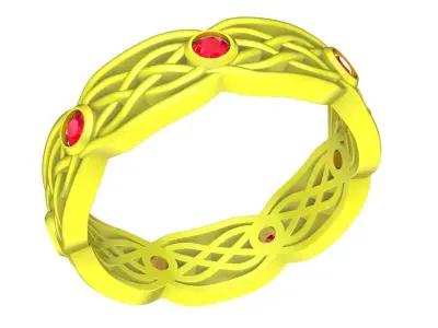 Luxury Celtic Woven Eternity Ring 3D Model for Fine Jewelry 4618 3D print model