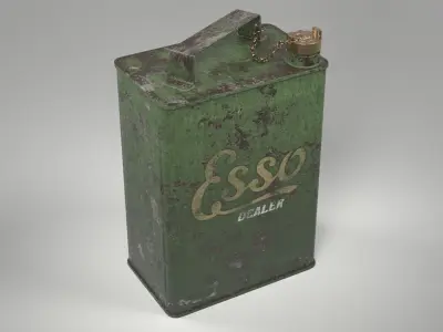 Vintage Esso Petrol Gas Can Low-poly 3D model