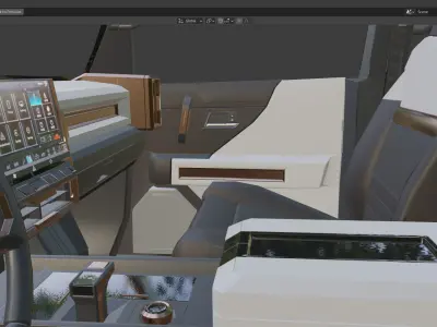 SUV interior lowpoly with textures Low-poly 3D model