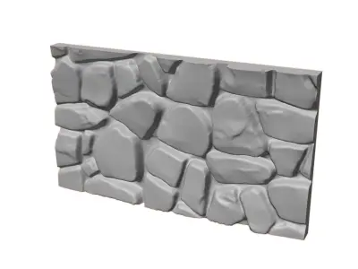 Natural Dolomite Stone Wall 3D model