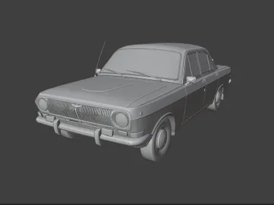 Gaz Volga 24 and 2402 Low-poly 3D model