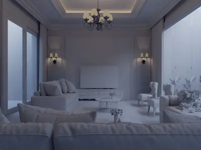interior american classic style 3D model