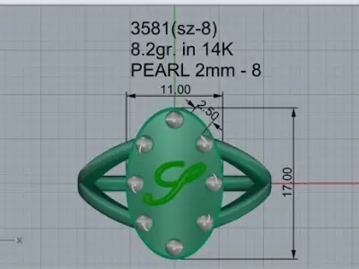 Oval Split Shank Ring 3581 3D print model