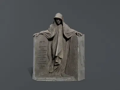 Dark Woman Low-poly 3D model