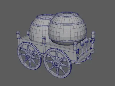 Carriage - 02 Low-poly 3D model