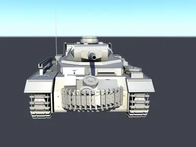 BattleTank world war ii tank Low-poly 3D model