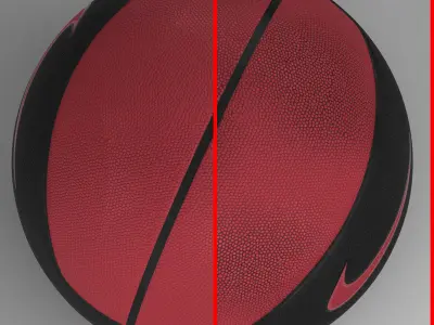 Basketball ball euro redblack Low-poly 3D model