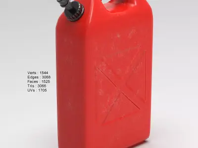 Fuel Can Canister Tank Low-poly 3D model