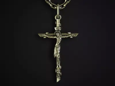 A CROSS WITH A CRUCIFIX 3D print model