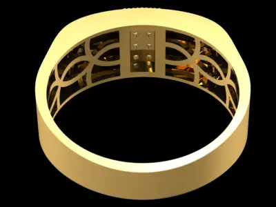 Elegant Diamond Gold Ring 3D print model