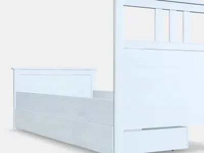 HEMNES Bed frame with 2 storage boxes 1 Low-poly 3D model